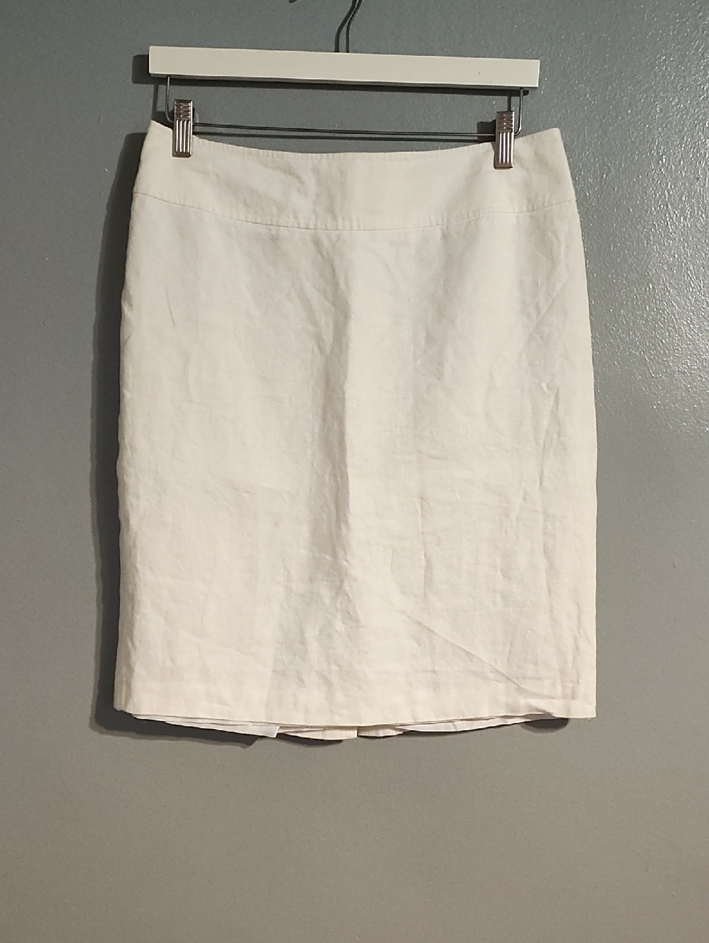Signature By Larry Levine Classic Cream Women's Linen Pencil Skirt